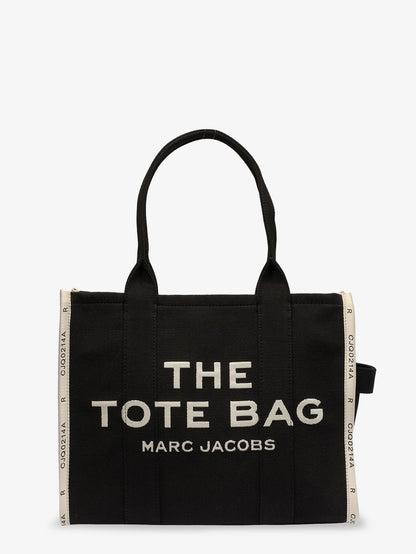 Marc Jacobs Traveler Tote canvas shopping bag with logo on the front - Black