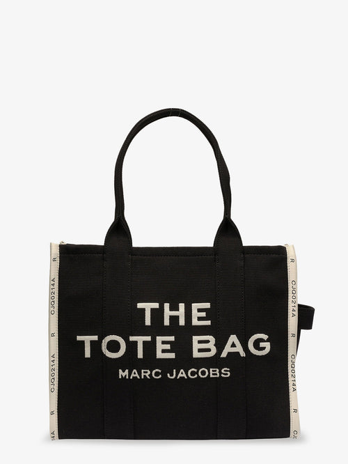 Marc Jacobs Traveler Tote canvas shopping bag with logo on the front - Black