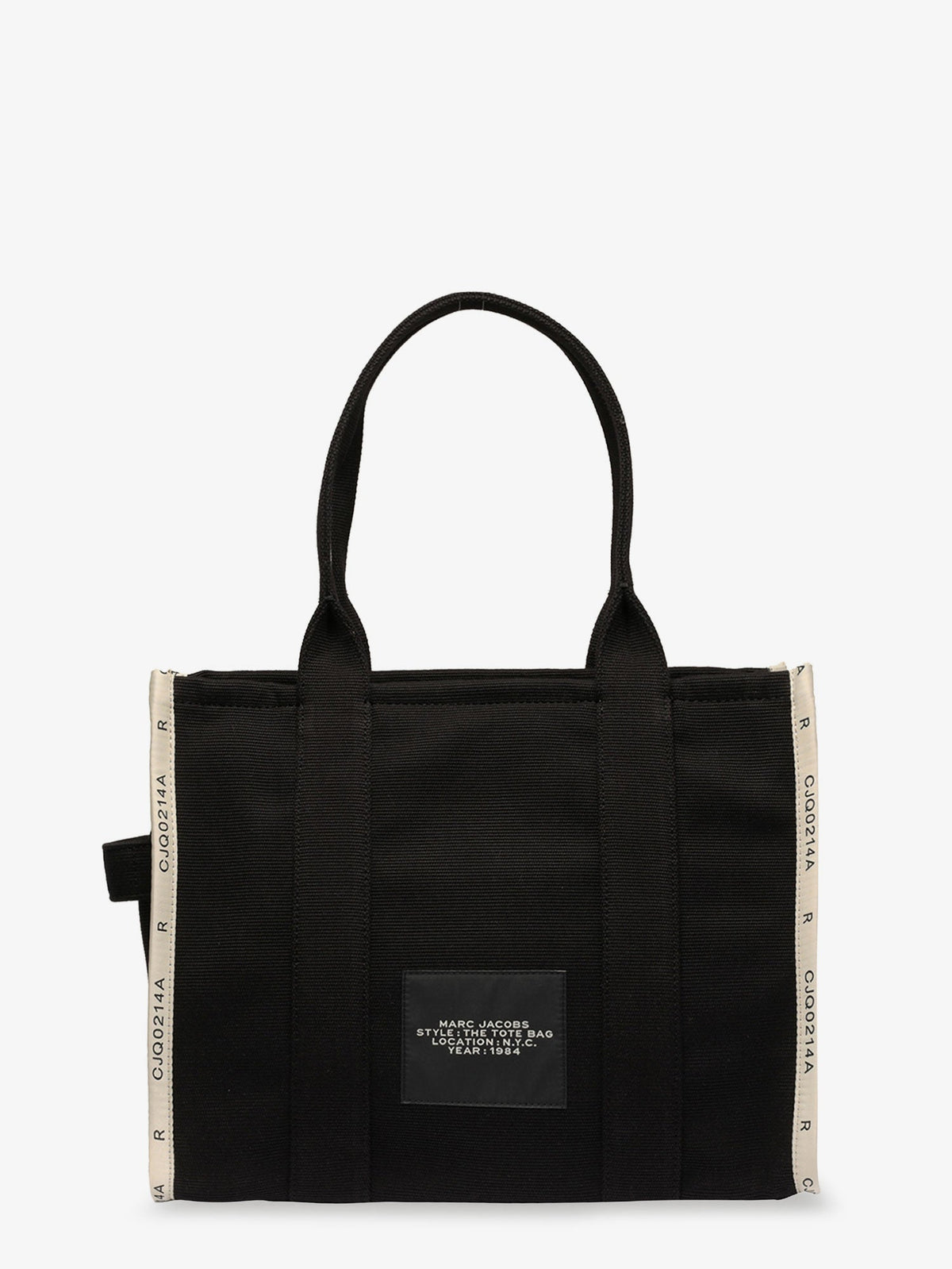 Marc Jacobs Traveler Tote canvas shopping bag with logo on the front - Black