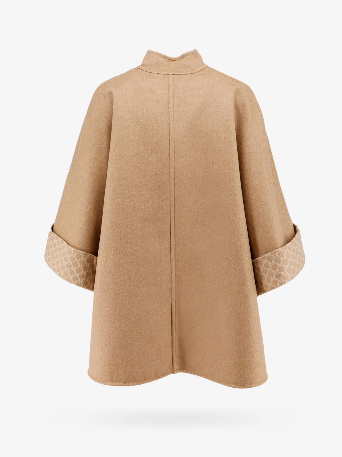 Max Mara Virgin wool and cashmere cape wih pockets on the front - Beige