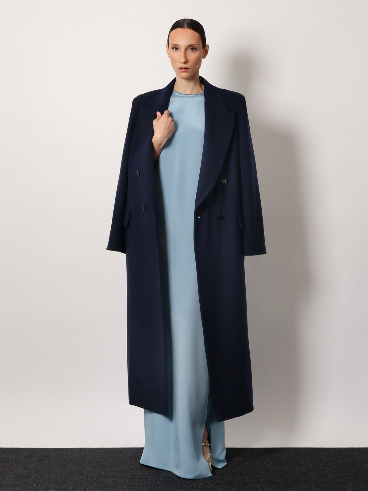 Max Mara Albania 1234 Max Mara sfilata virgin wool and cashmere coat - Blu