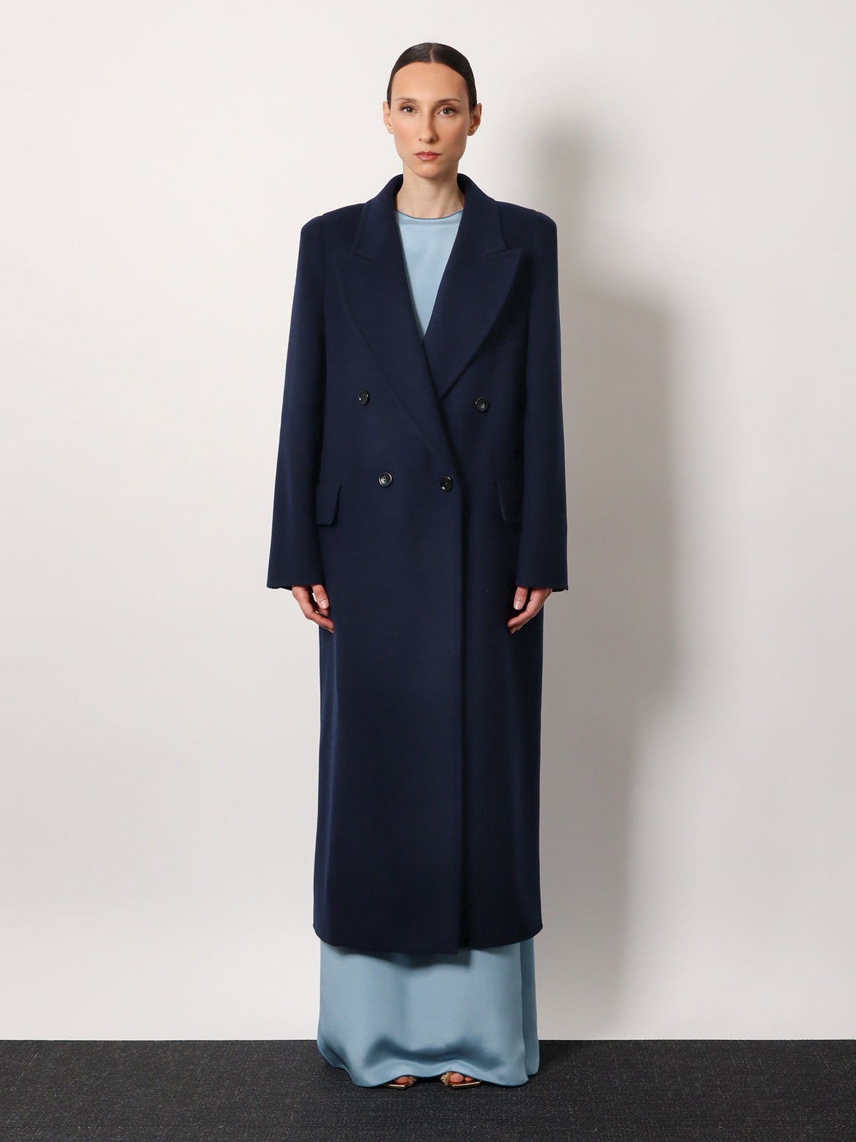 Max Mara Albania 1234 Max Mara sfilata virgin wool and cashmere coat - Blu