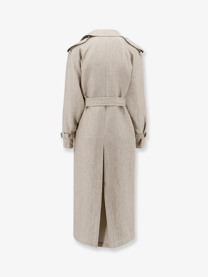 Max Mara Mxspedaggi linen trench - Sabbia