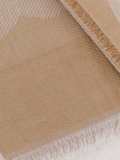 Max Mara Modal, linen and cotton blend scarf - Caramello