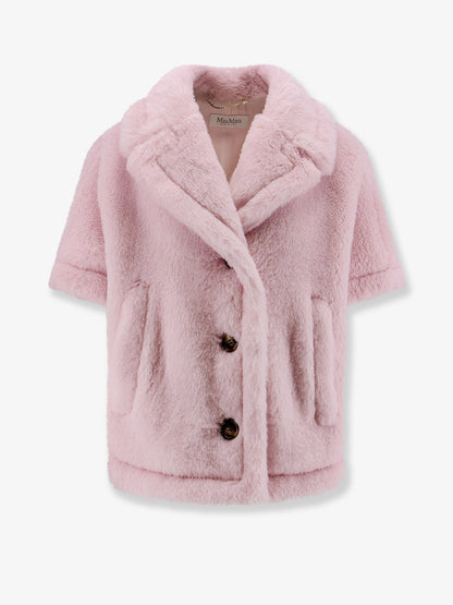 Max Mara Mxacorvino1 alpaca and virgin wool fur cape - Beige Rosa