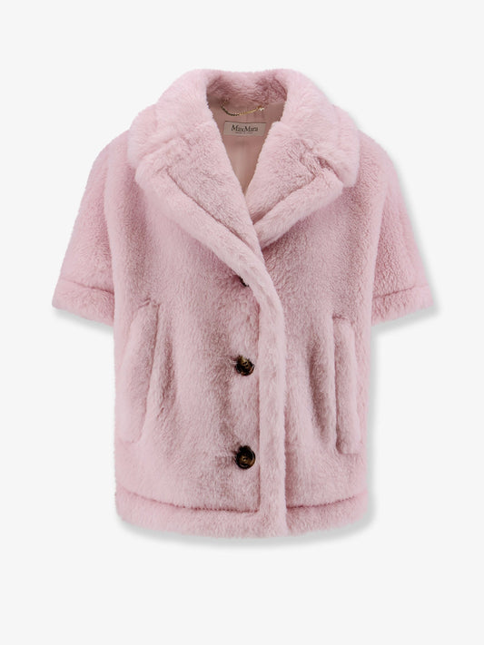 Max Mara Mxacorvino1 alpaca and virgin wool fur cape - Beige Rosa