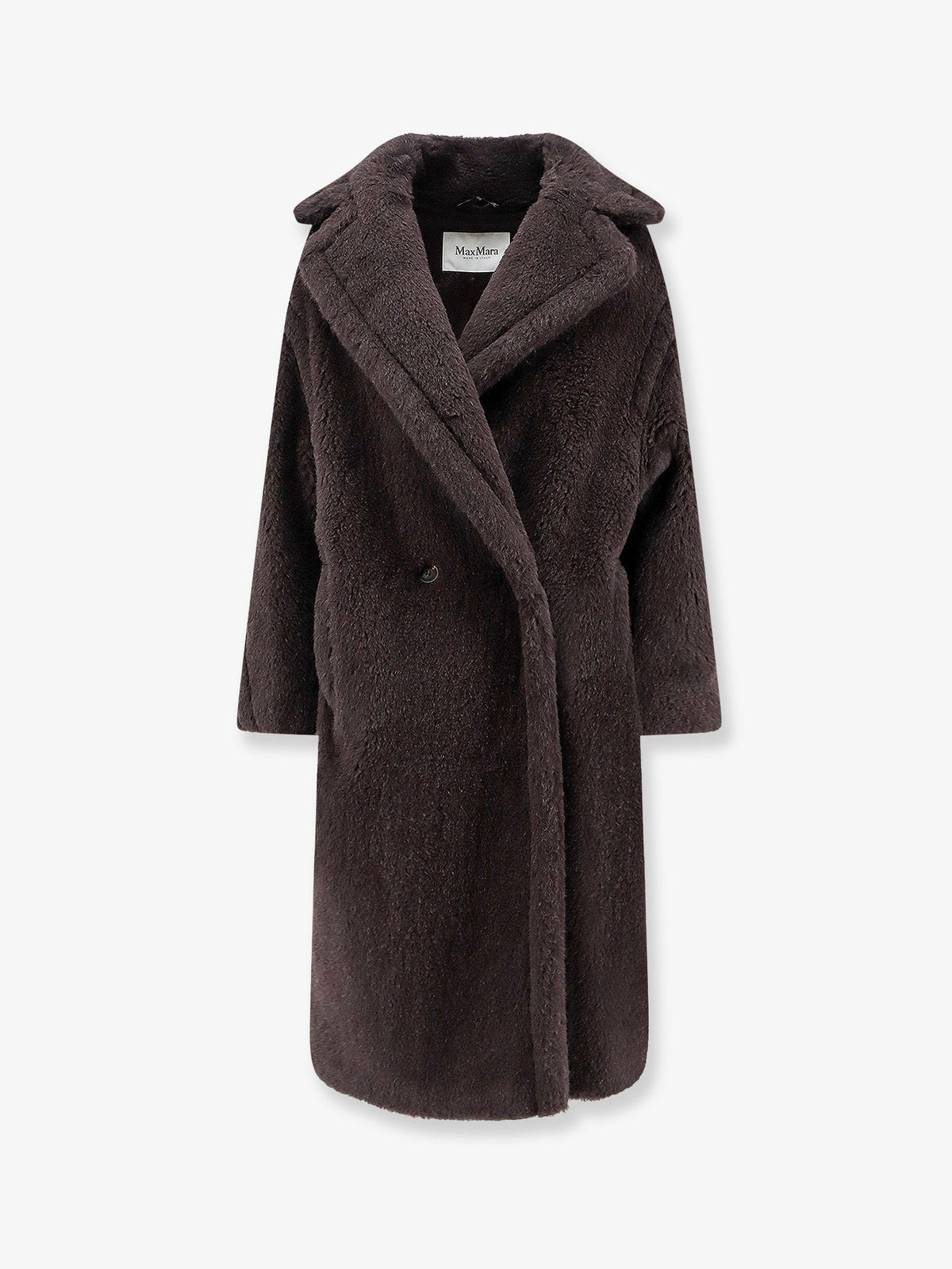 Max Mara Tedgirl alpaca, virgin wool and silk coat - Ebano