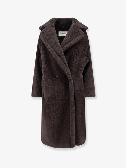 Max Mara Tedgirl alpaca, virgin wool and silk coat - Ebano