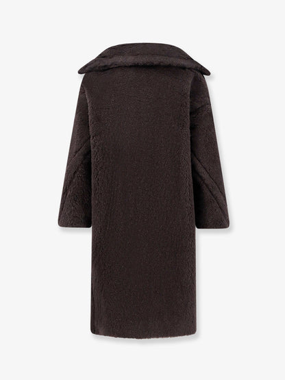 Max Mara Tedgirl alpaca, virgin wool and silk coat - Ebano