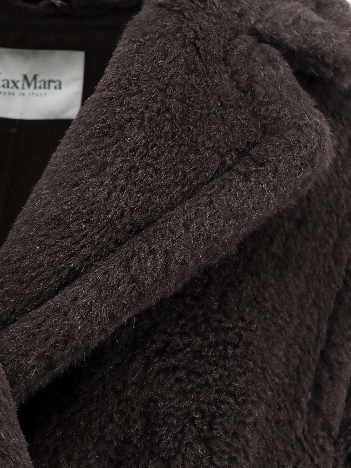 Max Mara Tedgirl alpaca, virgin wool and silk coat - Ebano