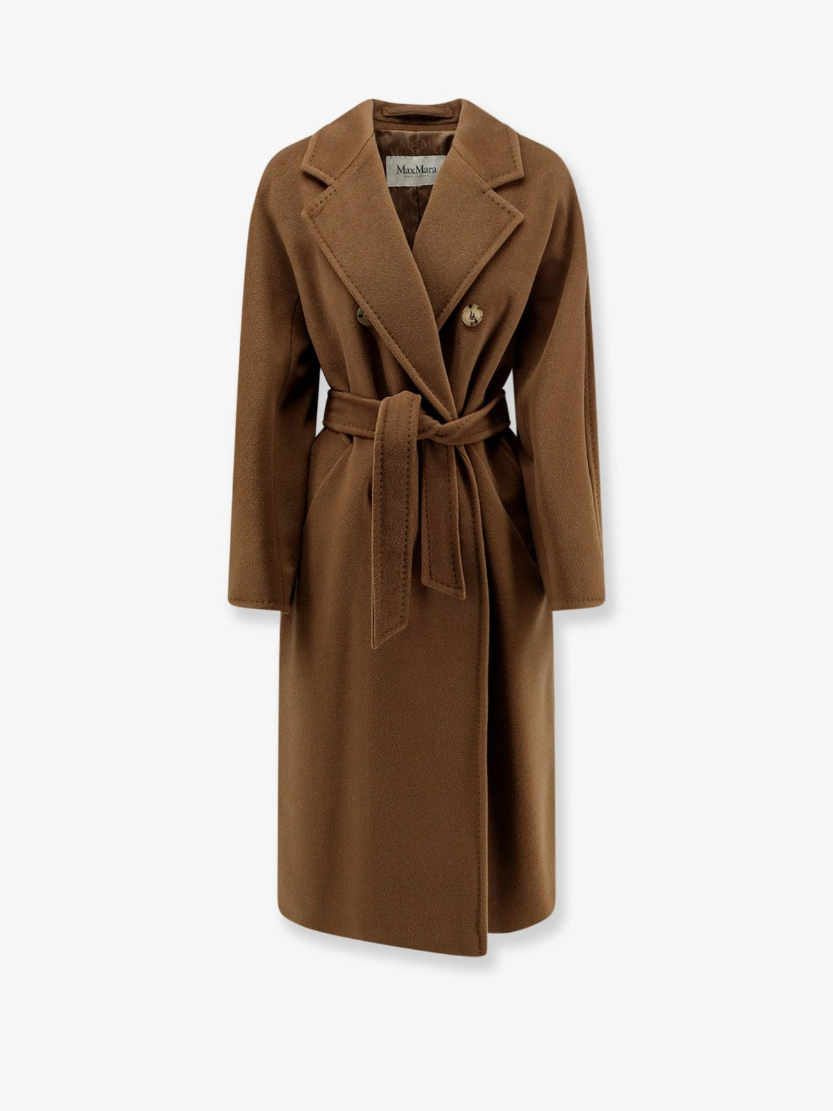 Max Mara Madame wool and cashmere blend coat - Tabacco