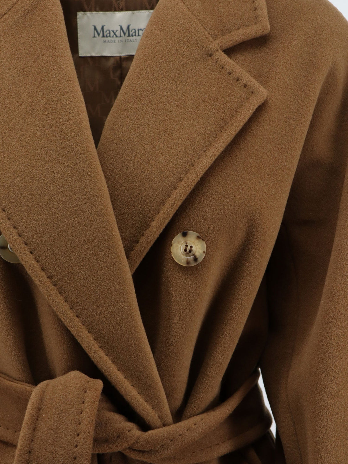 Max Mara Madame wool and cashmere blend coat - Tabacco