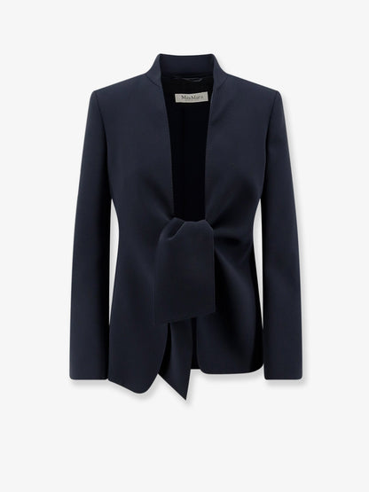 Max Mara MXMPalo cady blazer with front knot detail - Bluscuro