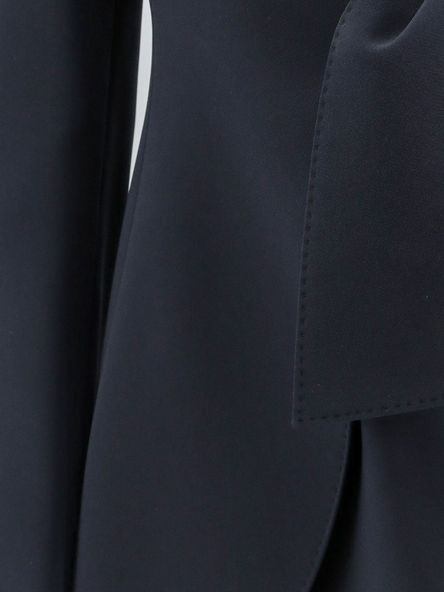 Max Mara MXMPalo cady blazer with front knot detail - Bluscuro