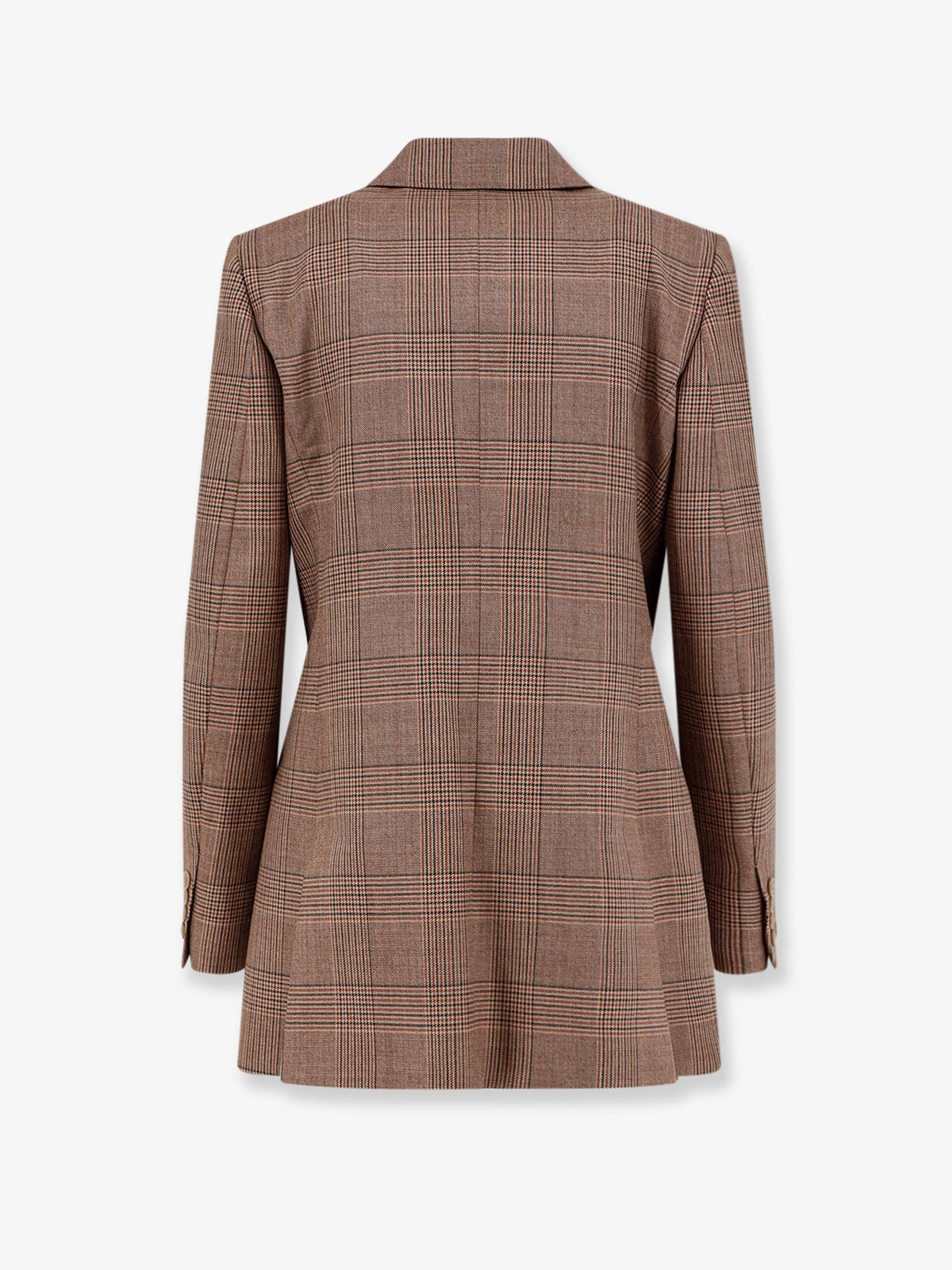 Max Mara MXMastrale Wool Blazer with Prince of Wales Pattern - Cammellonero