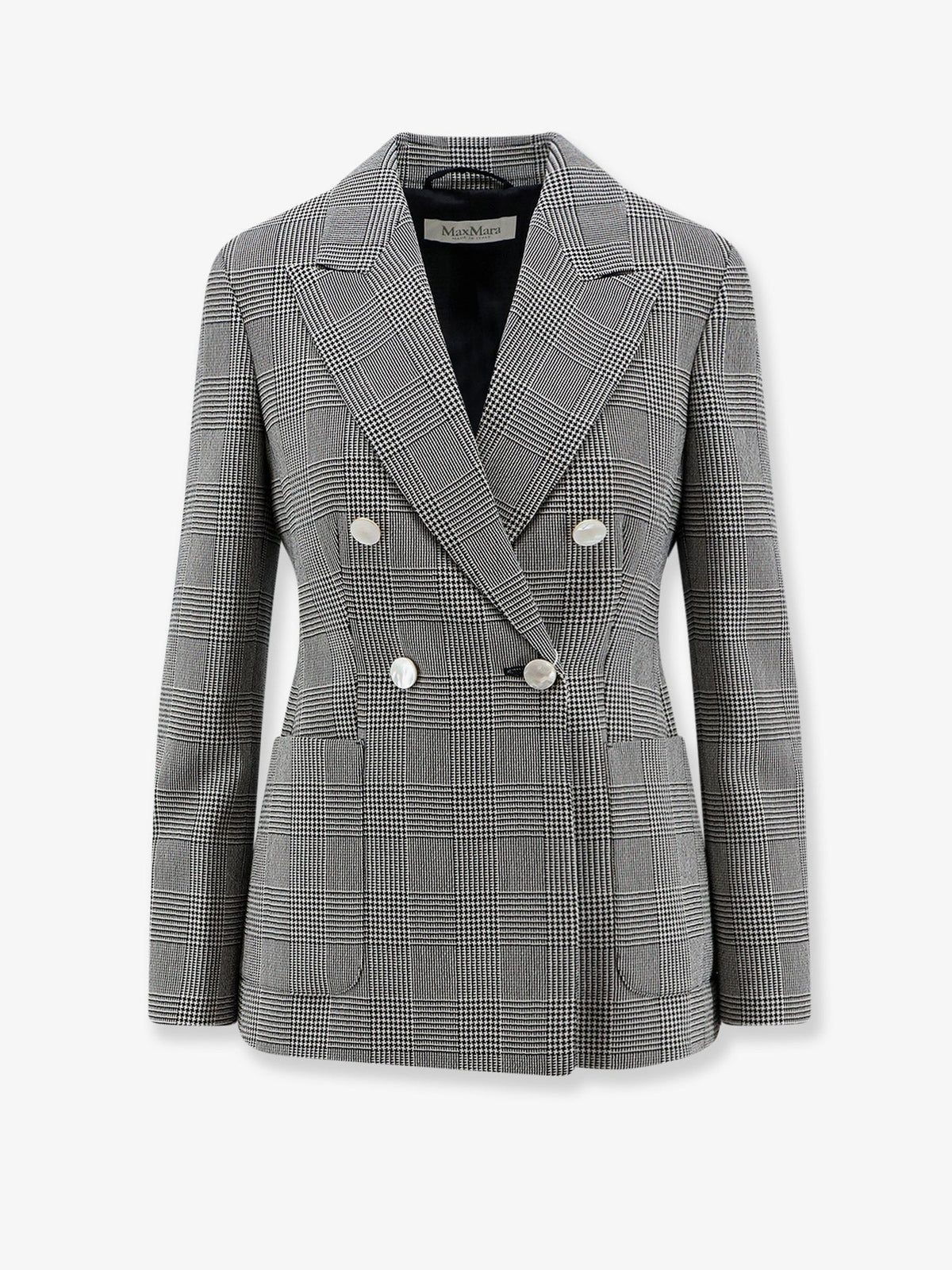 Max Mara Mxmaccordo double-breasted virgin wool blazer - Blumarinobianco
