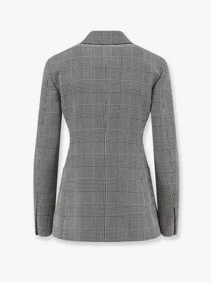 Max Mara Mxmaccordo double-breasted virgin wool blazer - Blumarinobianco