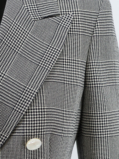 Max Mara Mxmaccordo double-breasted virgin wool blazer - Blumarinobianco