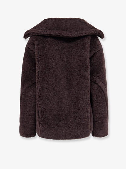 Max Mara Mxmalcuno alpaca, virgin wool and silk jacket - Ebano