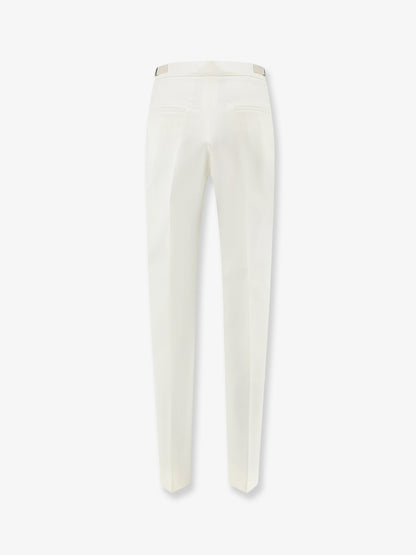 Max Mara Mxmacino stretch virgin wool trousers - Bianco