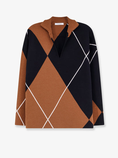 Max Mara Mxmsala argyle pattern virgin wool sweater - Cuoionero