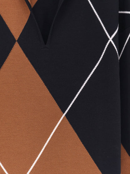 Max Mara Mxmsala argyle pattern virgin wool sweater - Cuoionero