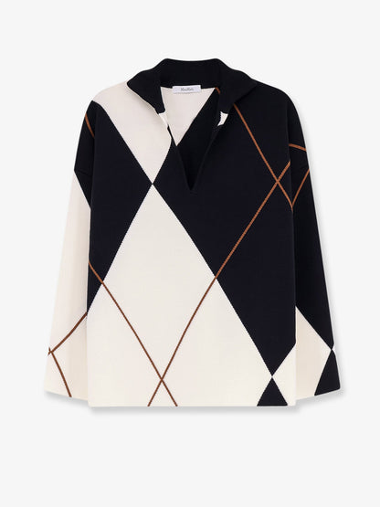 Max Mara Mxmsala argyle pattern virgin wool sweater - Nerobianco