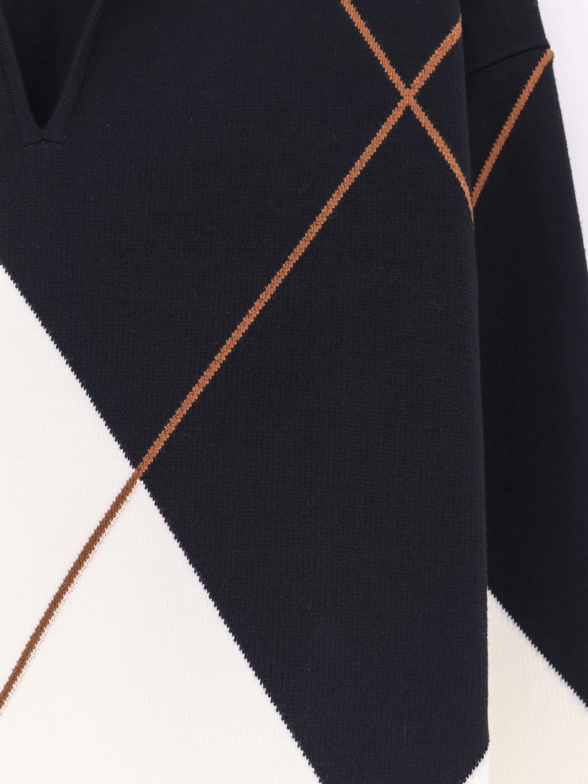 Max Mara Mxmsala argyle pattern virgin wool sweater - Nerobianco