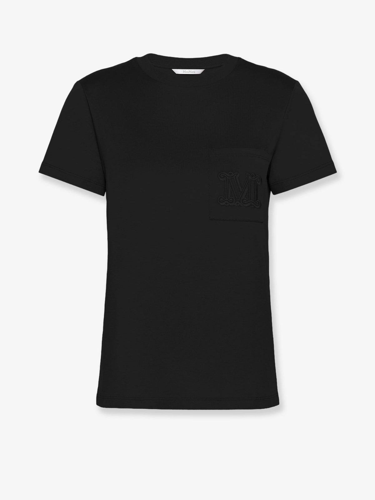 Max Mara Papaia cotton t-shirt with Monogram - Nero