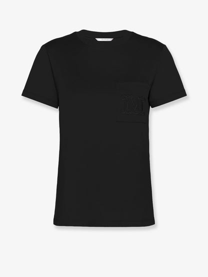Max Mara Papaia cotton t-shirt with Monogram - Nero
