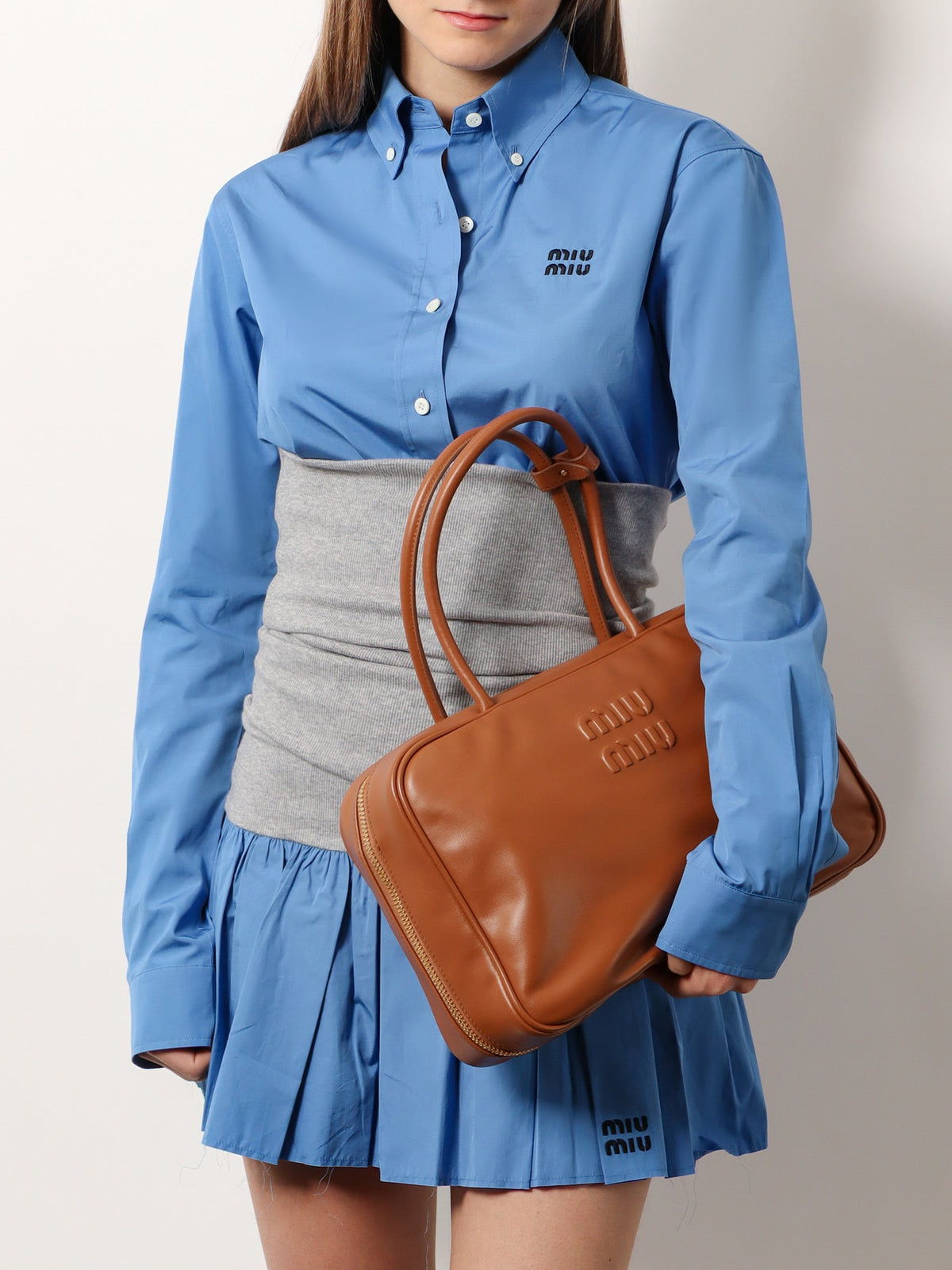 Miu Miu Beau Softy leather handbag - Cognac