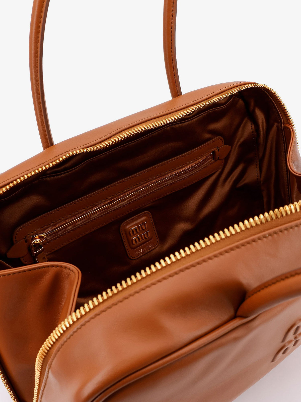 Miu Miu Beau Softy leather handbag - Cognac