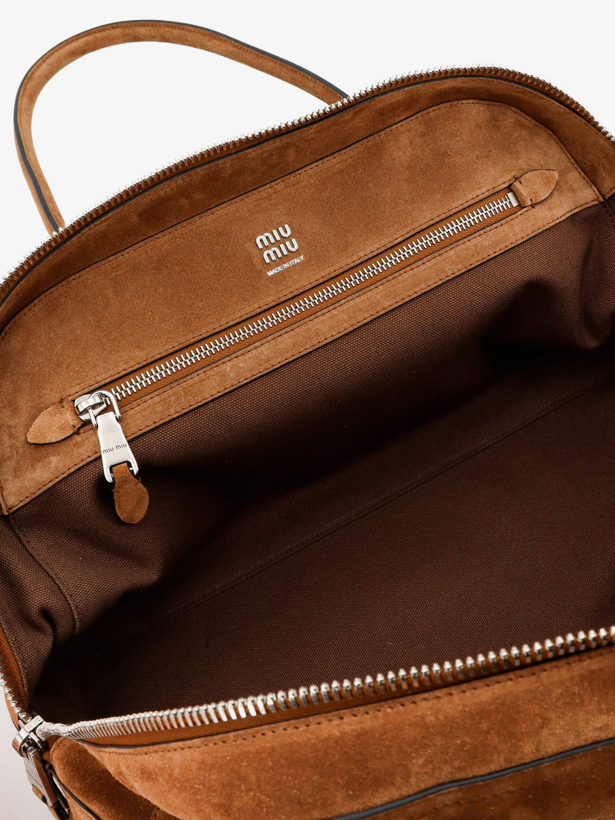 Miu Miu Vivant suede shoulder bag - Cacao