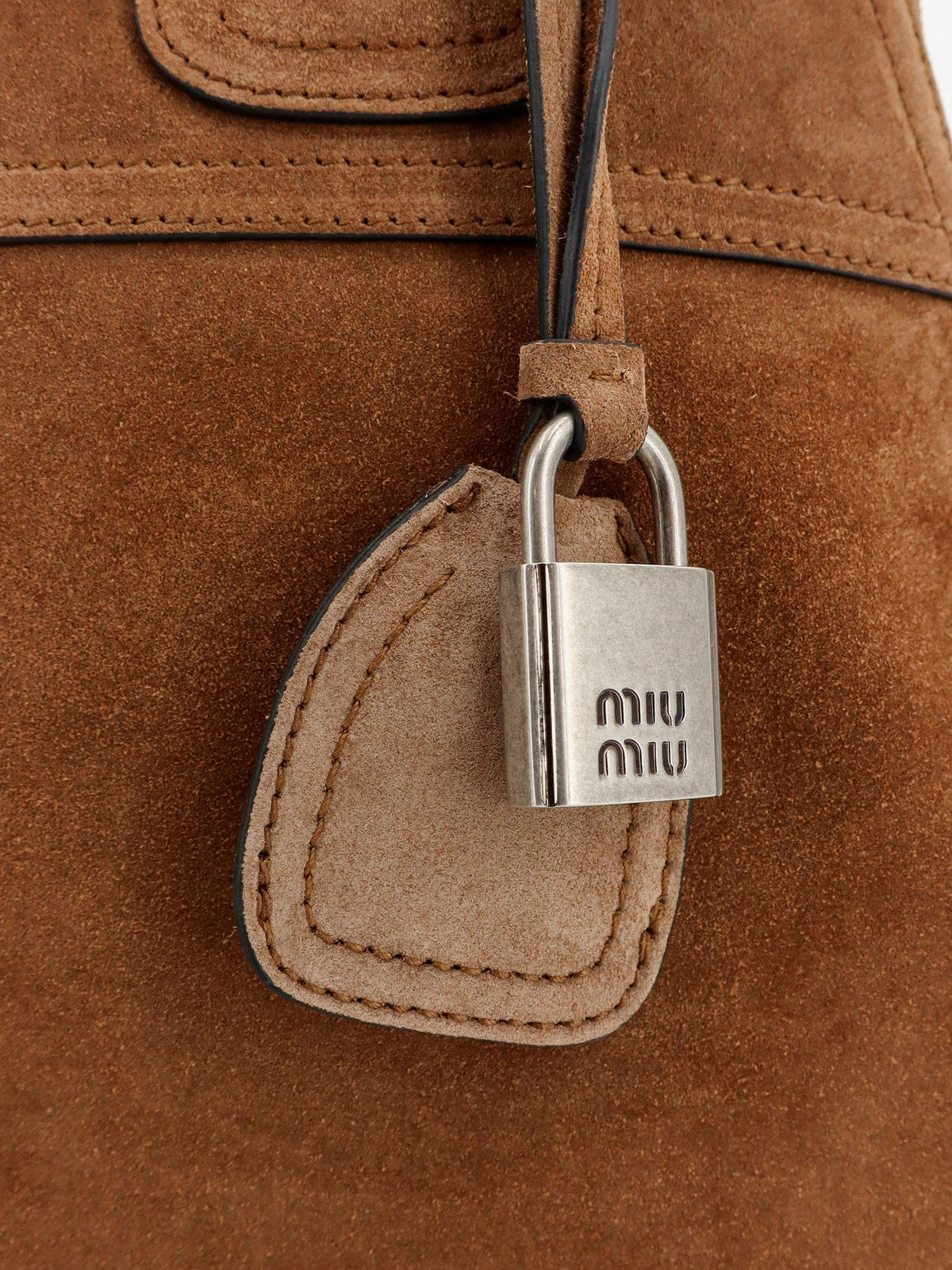Miu Miu Vivant suede shoulder bag - Cacao