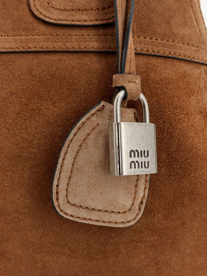 Miu Miu Vivant suede shoulder bag - Cacao