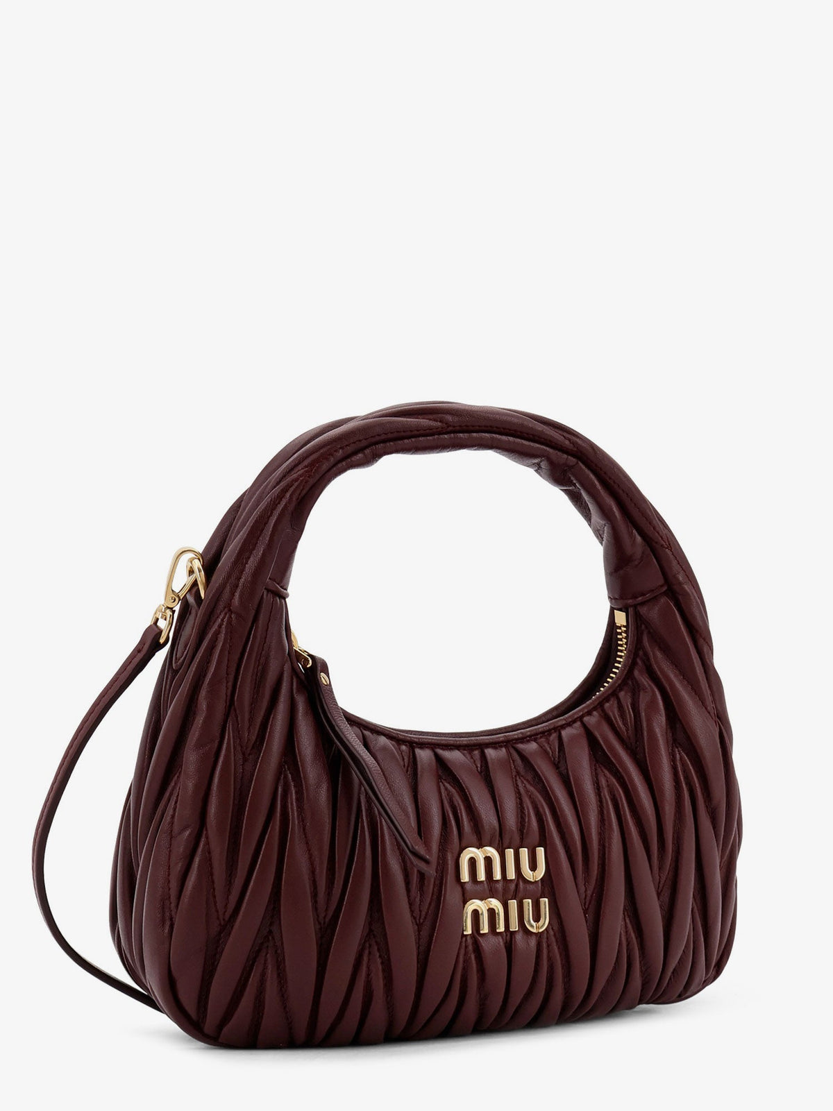 Miu Miu Wander quilted leather shoulder bag - Bordeaux