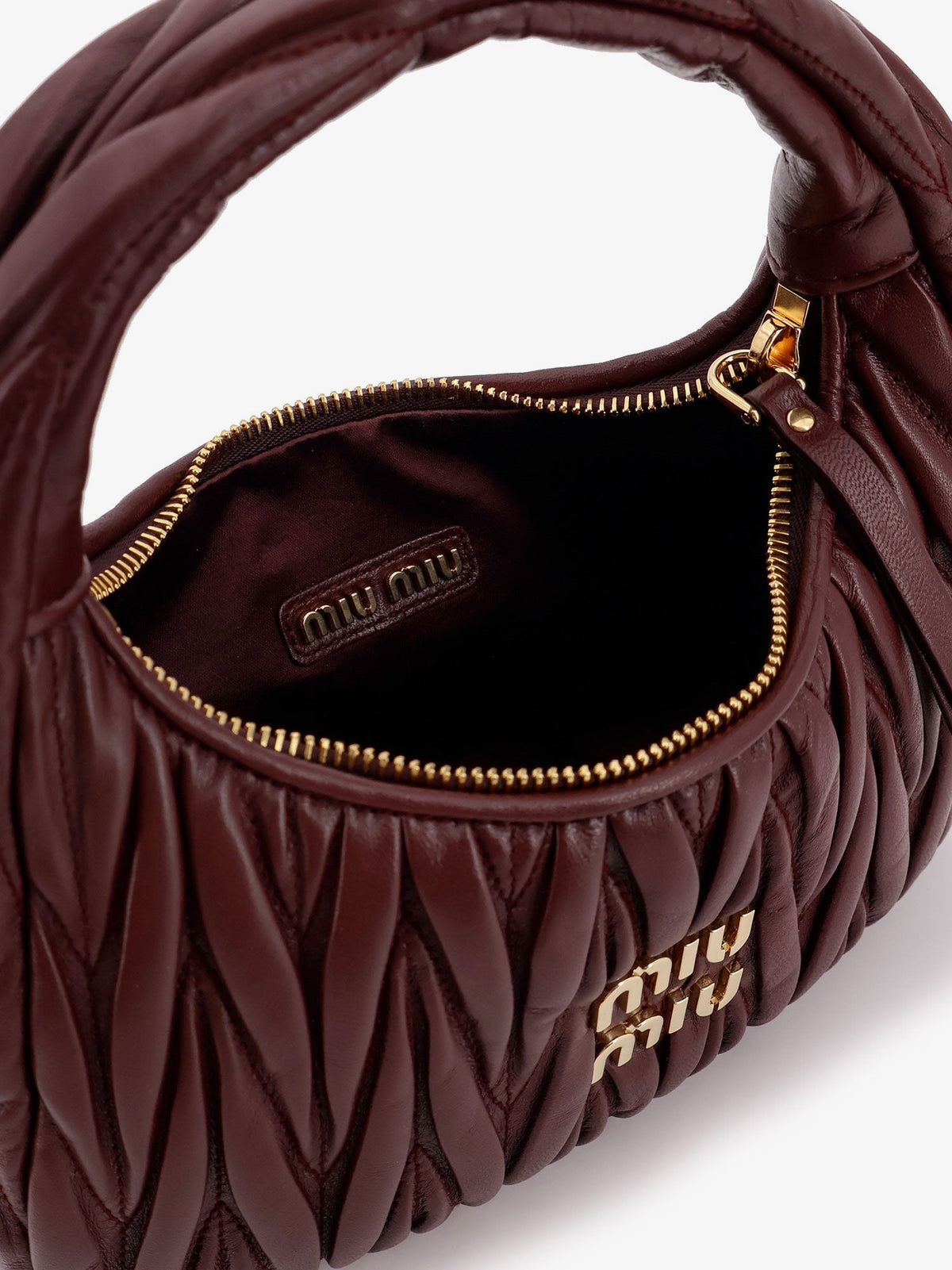 Miu Miu Wander quilted leather shoulder bag - Bordeaux