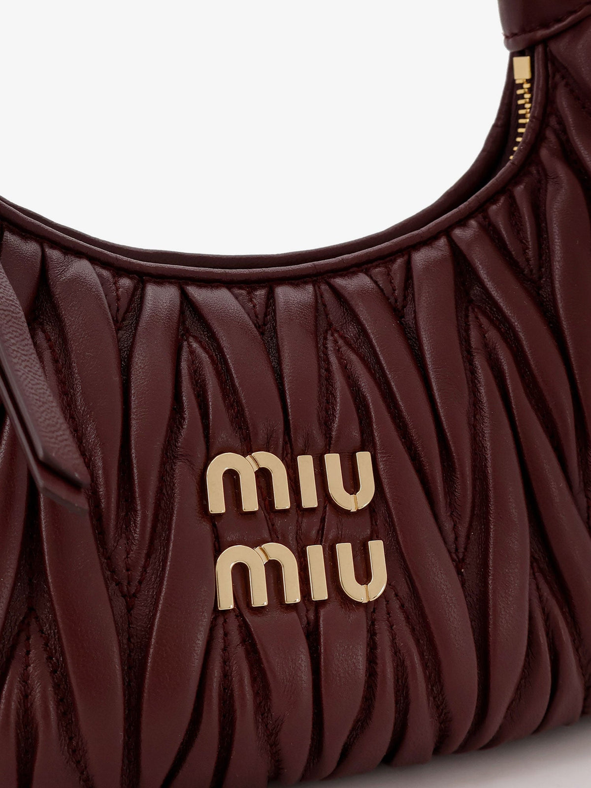 Miu Miu Wander quilted leather shoulder bag - Bordeaux