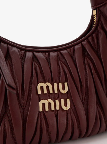 Miu Miu Wander quilted leather shoulder bag - Bordeaux