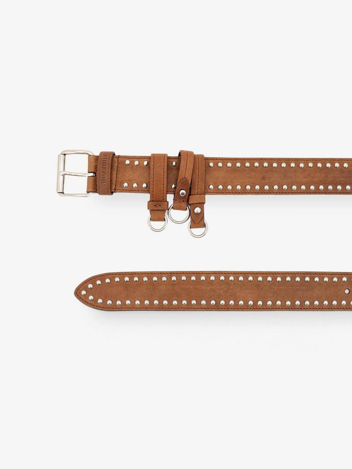 Miu Miu Aviator nappa belt with keychain charm - Rovere