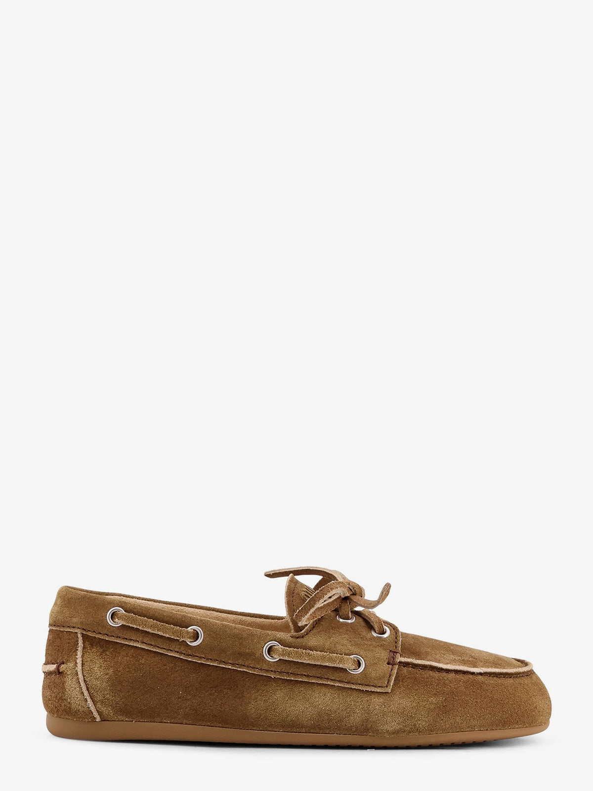 Miu Miu Suede loafers with embroidered logo - Cannella