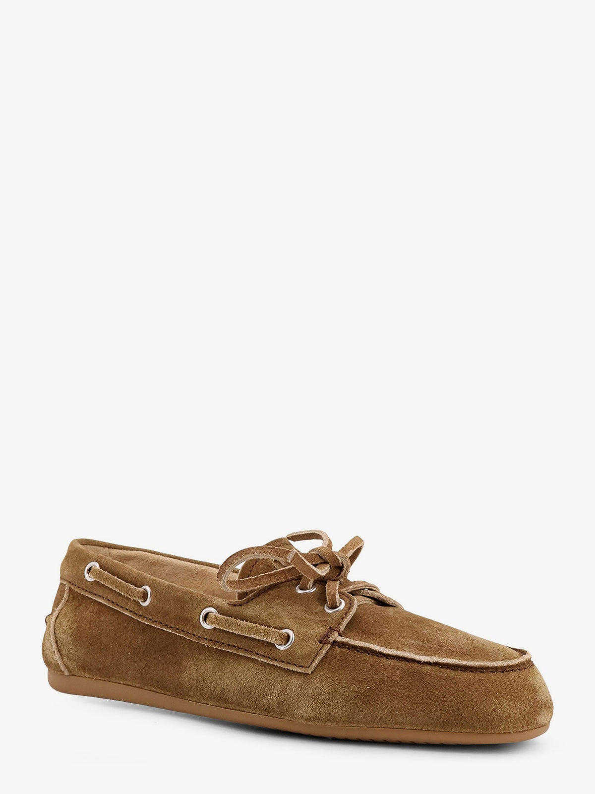 Miu Miu Suede loafers with embroidered logo - Cannella