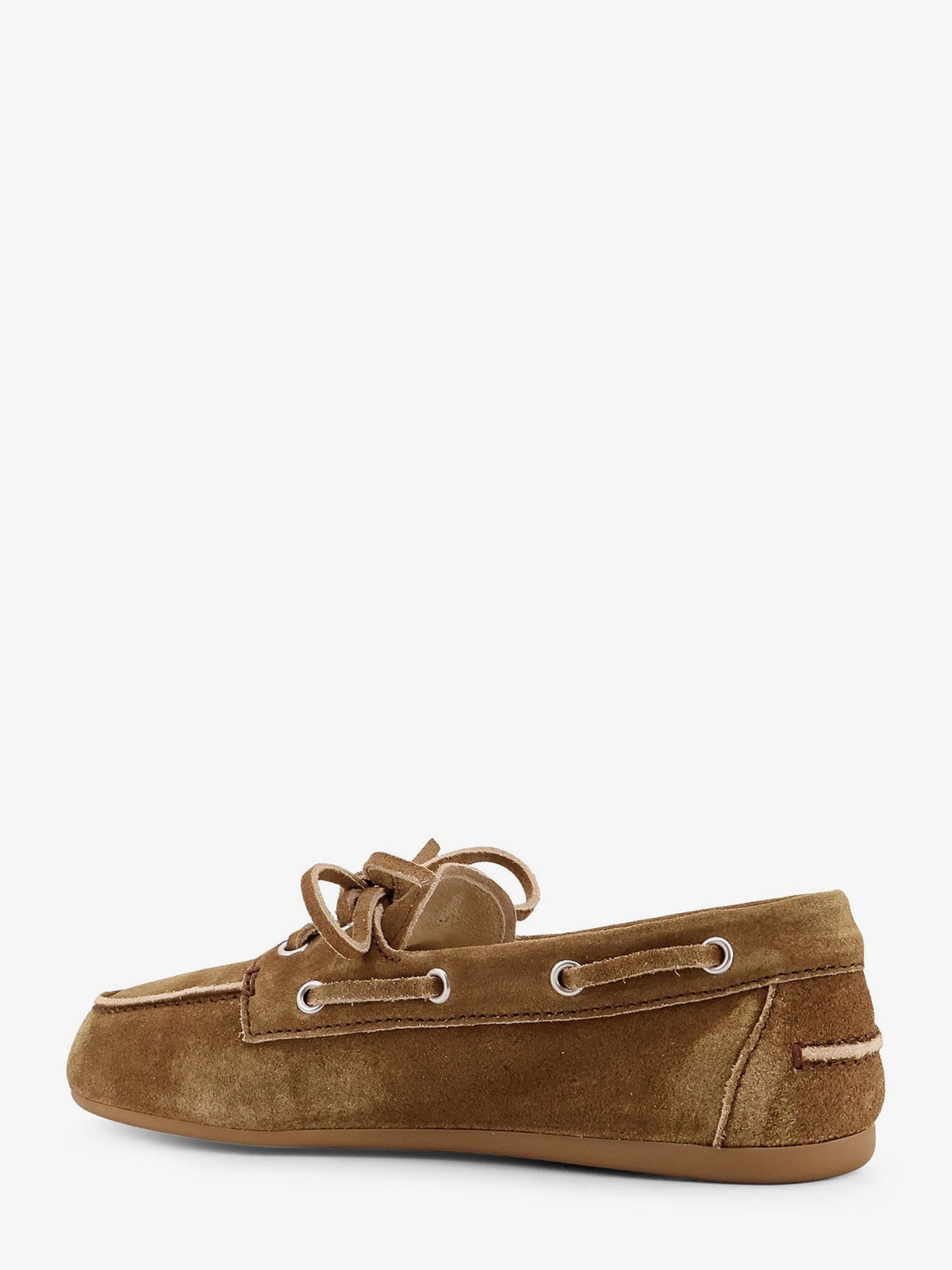 Miu Miu Suede loafers with embroidered logo - Cannella