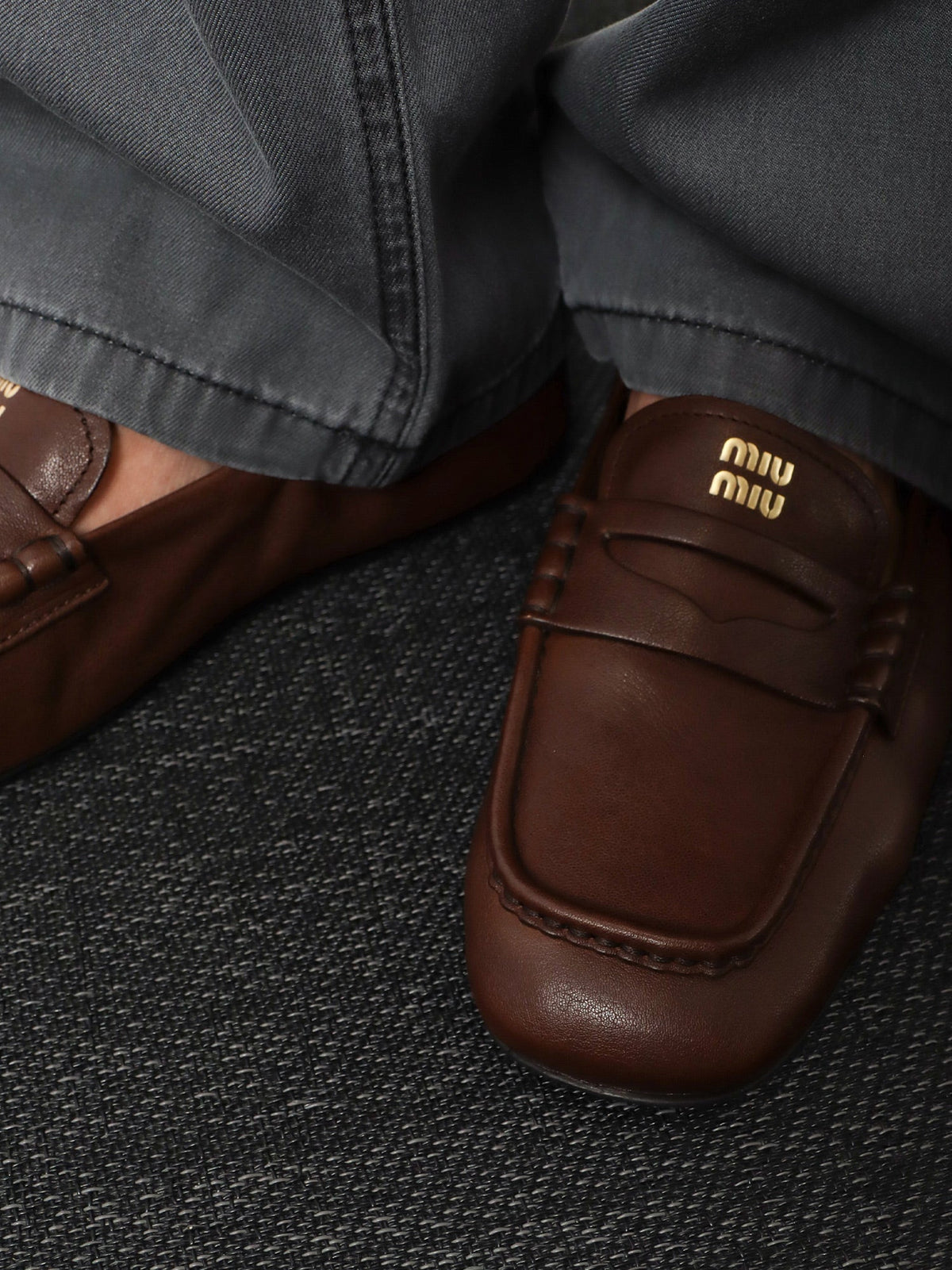 Miu Miu Ruches leather loafers - Radica