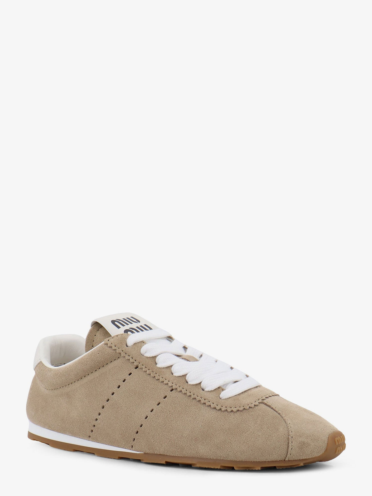 Miu Miu Suede Plume Sneakers - Deserto