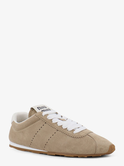 Miu Miu Suede Plume Sneakers - Deserto
