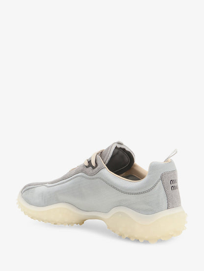 Miu Miu Nylon and suede sneakers with embroidered logo - Nube