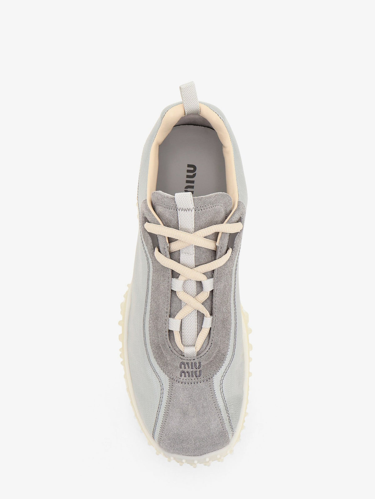 Miu Miu Nylon and suede sneakers with embroidered logo - Nube