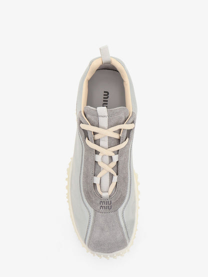 Miu Miu Nylon and suede sneakers with embroidered logo - Nube