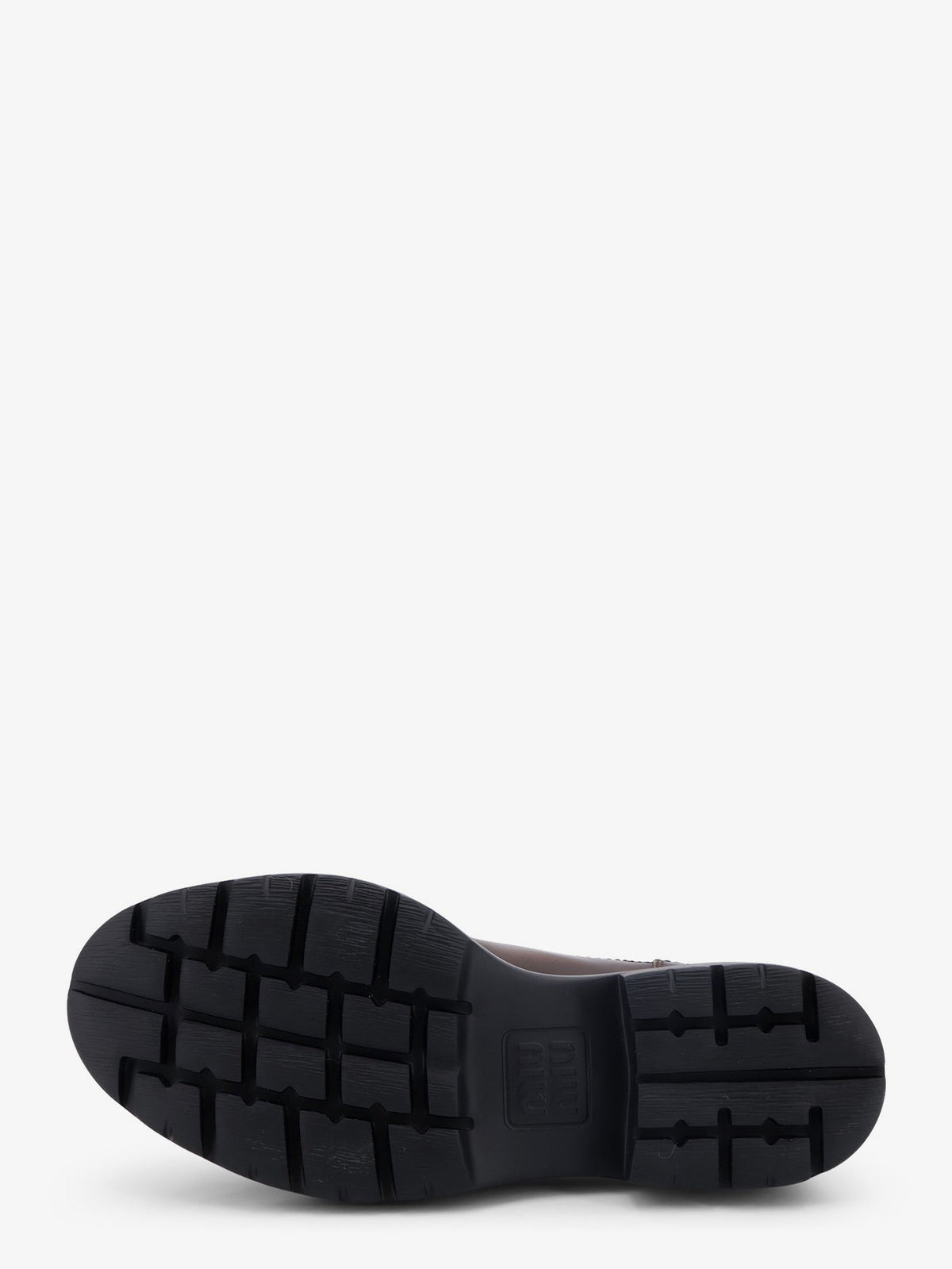 Miu Miu Leather lace-up with front lettering logo - Bruciato